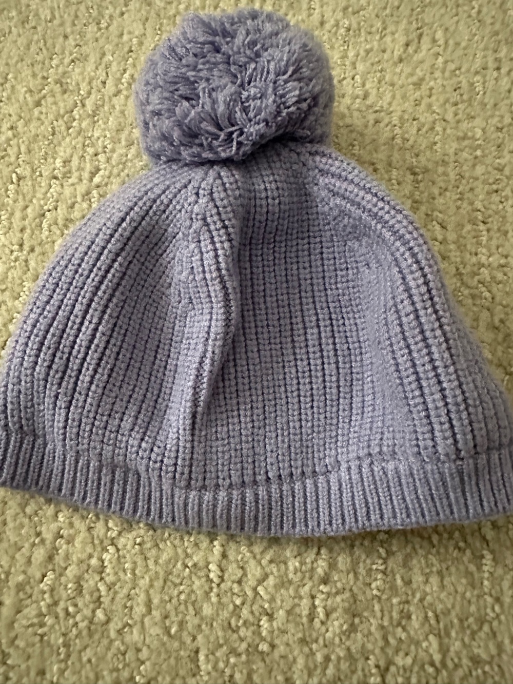 Janie and Jack Kids Pom-Pom Knit Beanie in Light Lavender